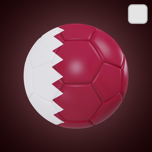 Soccer Ball With Qatar Flag 3d illustration