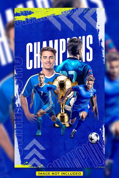 Soccer champions social media instagram story template