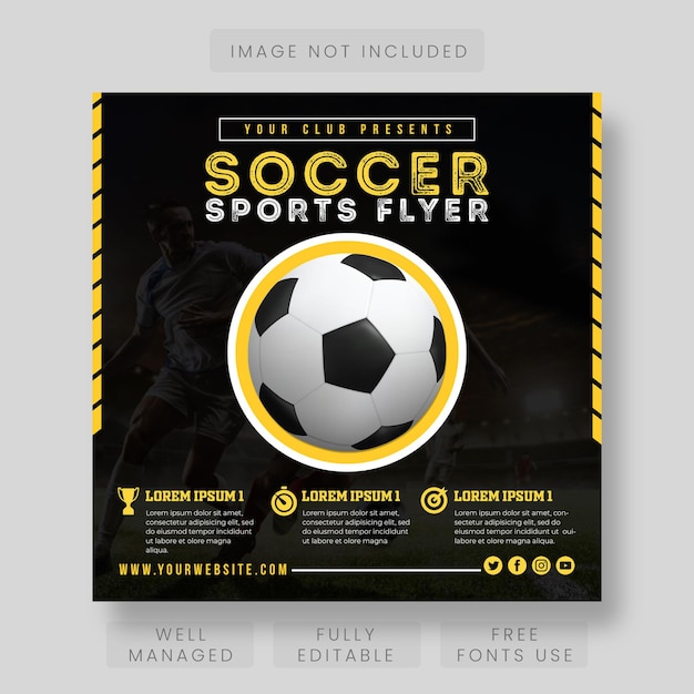 Soccer championship poster and banner design template