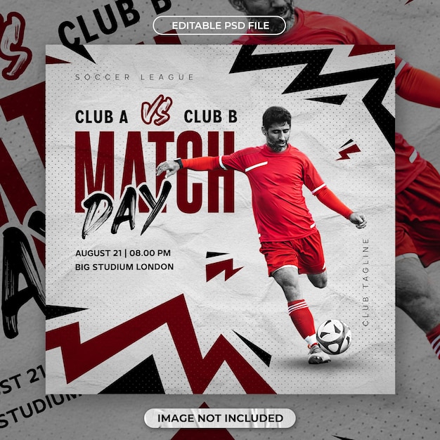 soccer flyer event or social media template