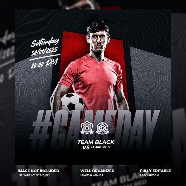 Soccer flyer or social media post template