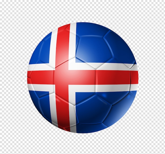 Soccer football ball with Iceland flag