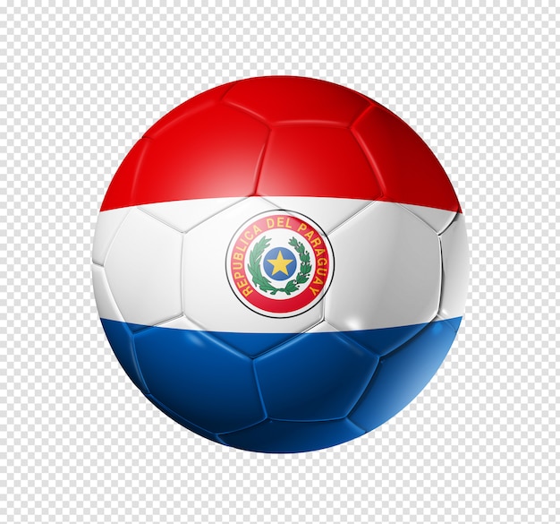 Pallone da calcio calcio con bandiera del paraguay