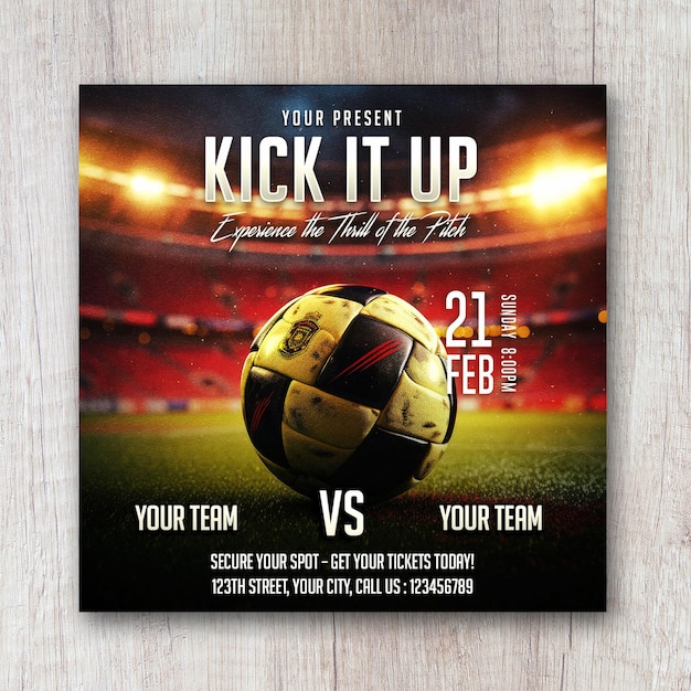 Soccer football flyer social media banner post design template