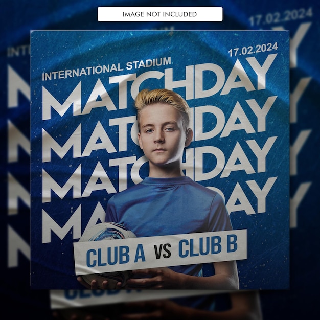 Soccer football match day flyer and social media banner template