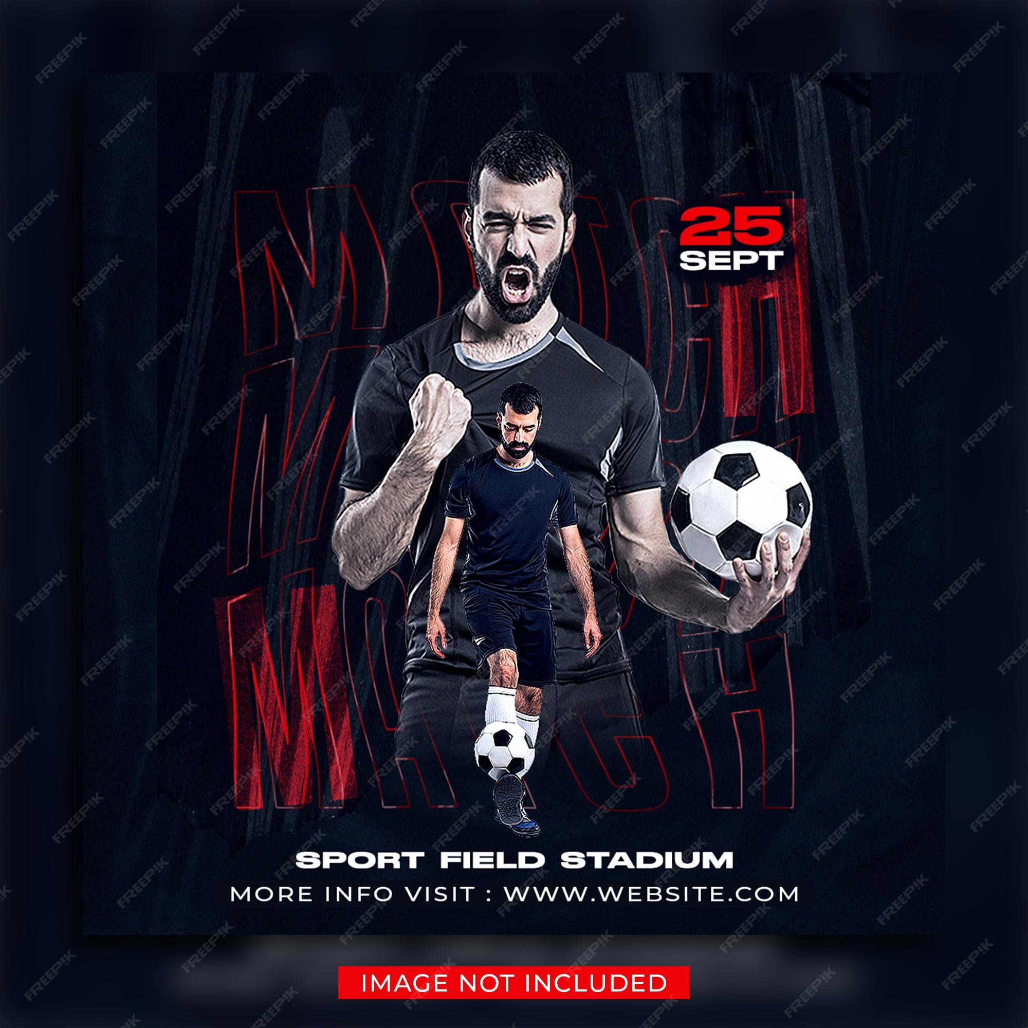 Premium PSD  Soccer man of the match social media flyer banner