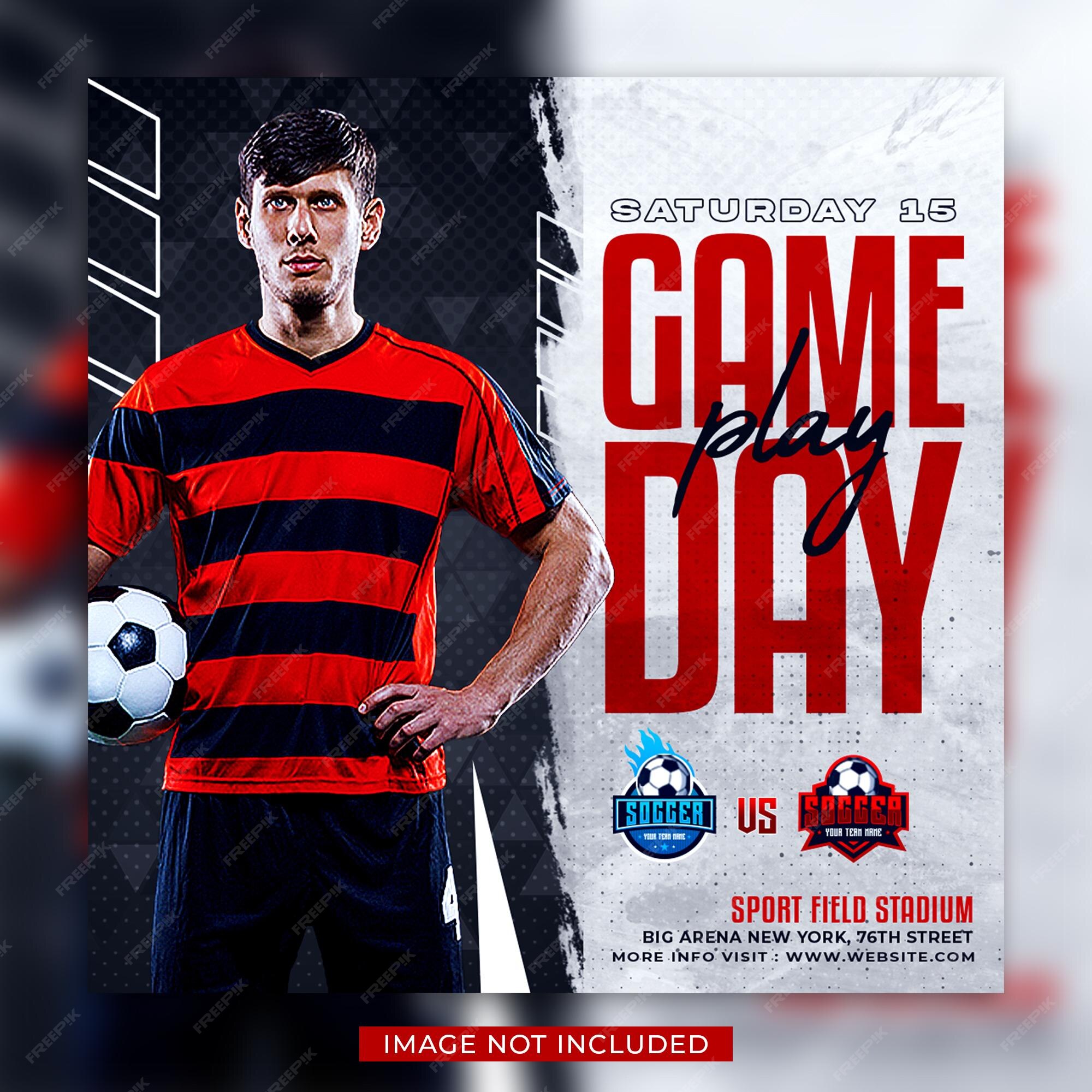 Premium PSD  Soccer man of the match social media flyer banner