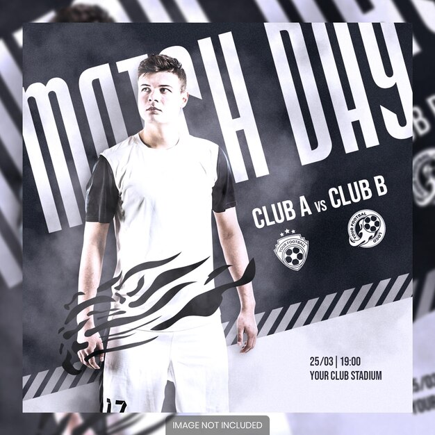 Soccer and Football match schedule club square social media banner