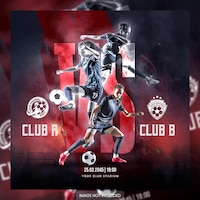 Soccer and football match schedule club square social media banner