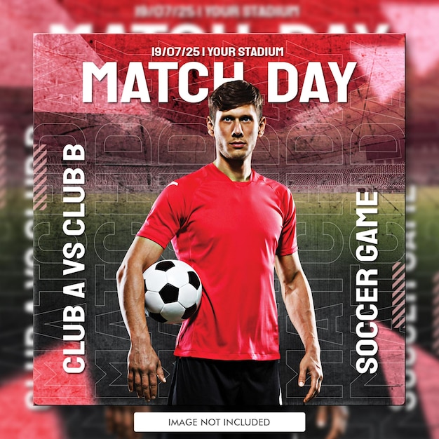 soccer and football match schedule club square social media banner