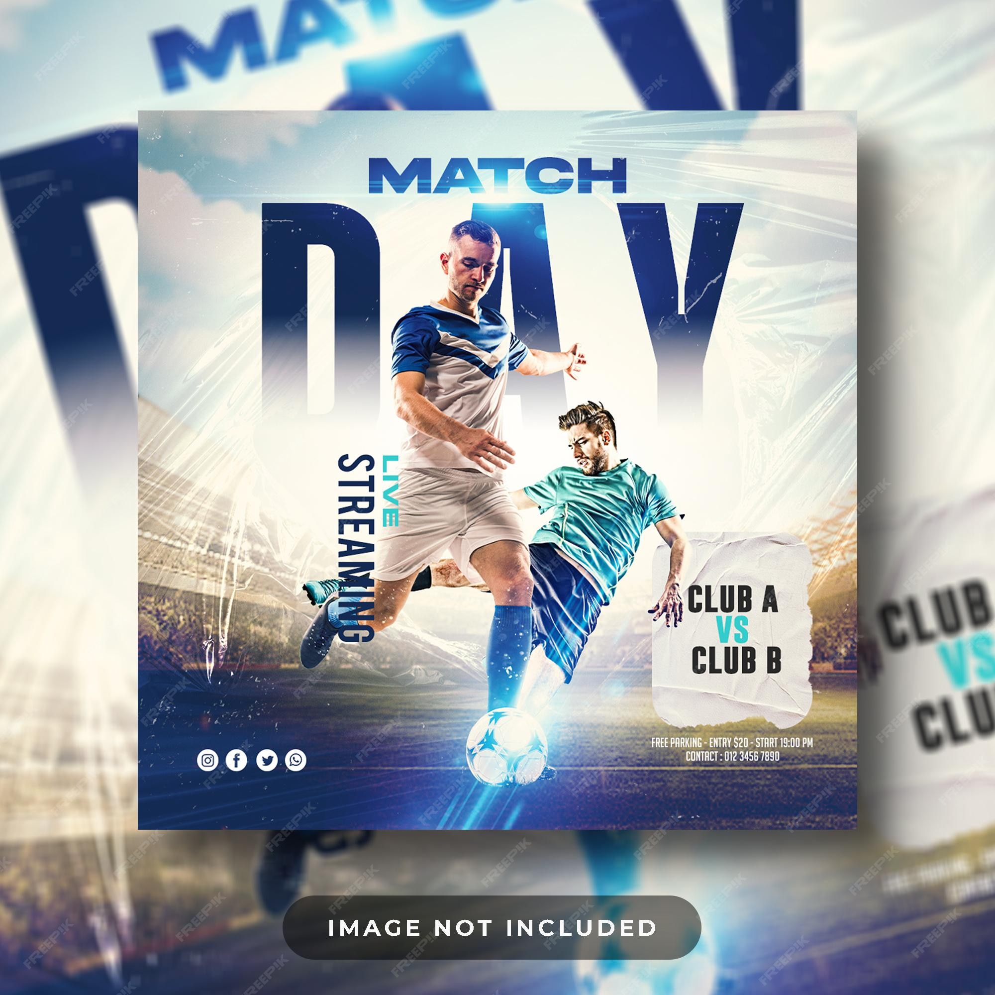 Premium PSD  Soccer man of the match social media flyer banner