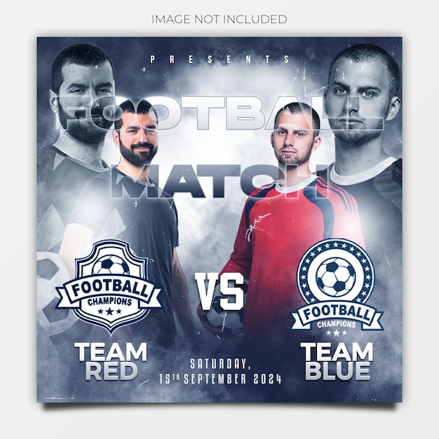 Soccer and football match schedule social media banner and template