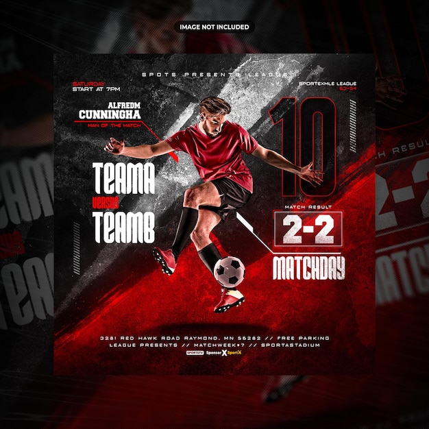 Soccer Football Player social media post or flyer promotion template