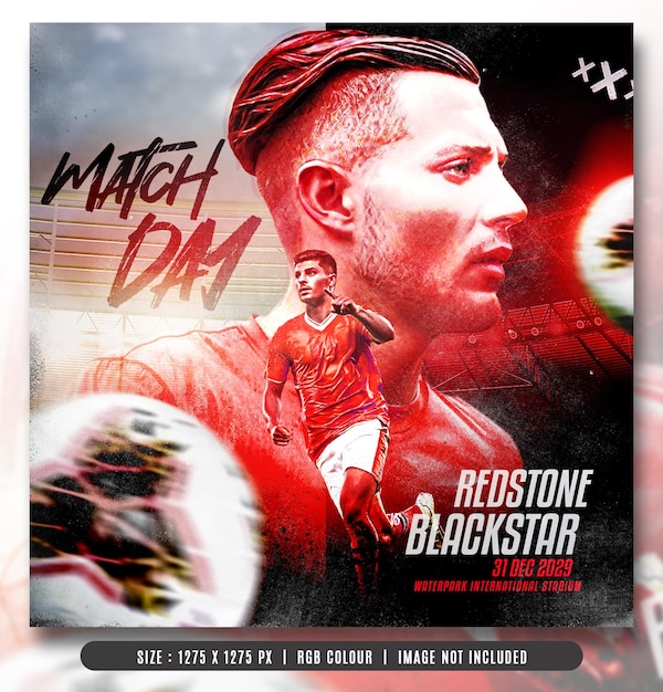 PSD soccer football sport matchday poster templates