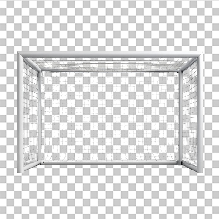 PSD soccer goal gate isolated on transparent background