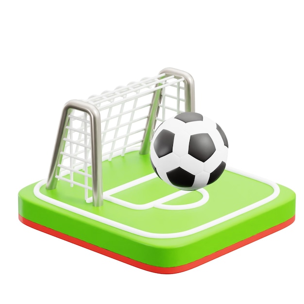 a soccer goal is placed on a green and red base Sports Activity Sport Activity Different Sport