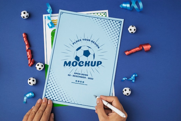 サッカー ハッピーバースデー カード モックアップ デザイン