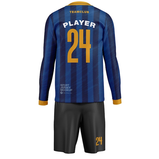 PSD mockup di maglia da calcio con pantaloncini