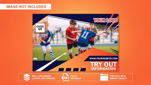 Soccer kids webinar banner template