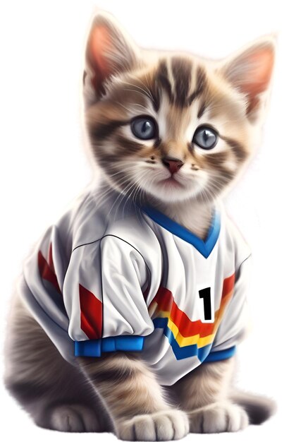 Soccer kitten a cute kitten in a soccer uniform