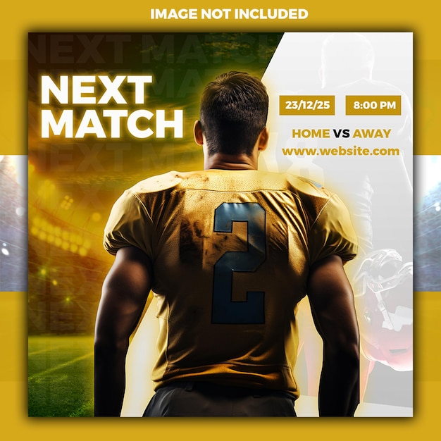 soccer match day social media psd template