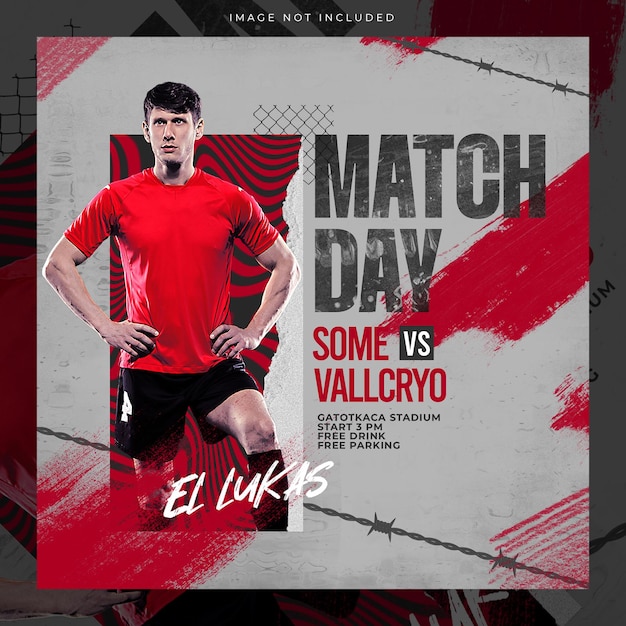 PSD soccer match day social media template and flyer template