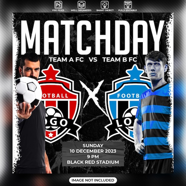 PSD soccer matchday flyer template