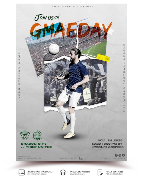 Soccer Matchday - Printable A4 Template