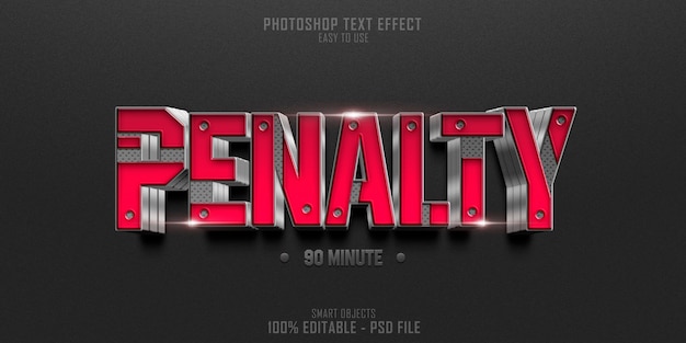 Soccer penalty 3d tekst stijl effect sjabloon