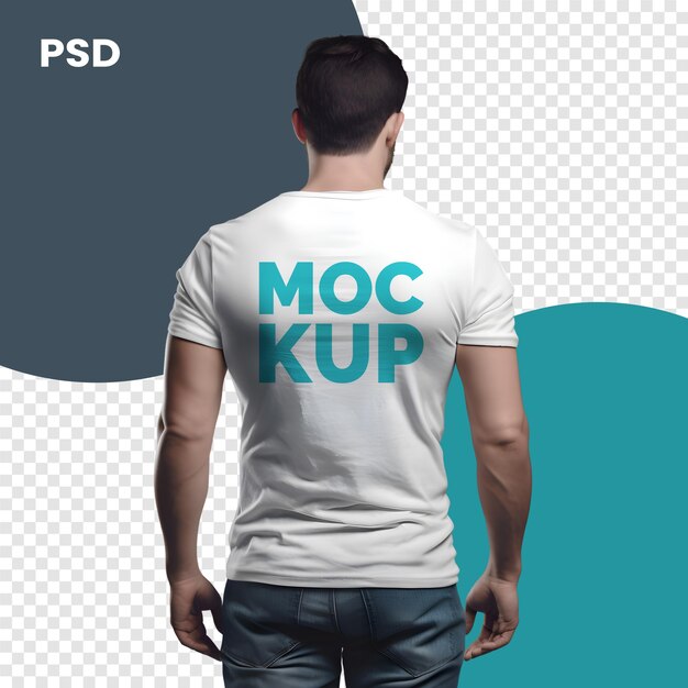 Футболист в белой футболке макет переднего вида psd mockup