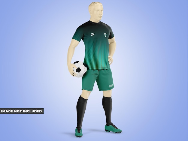 PSD modello di mockup del giocatore di calcio