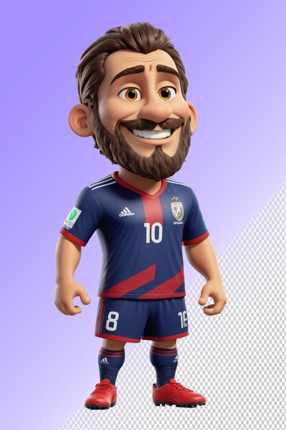 PSD a soccer player with a beard and a shirt with the number 10 on it