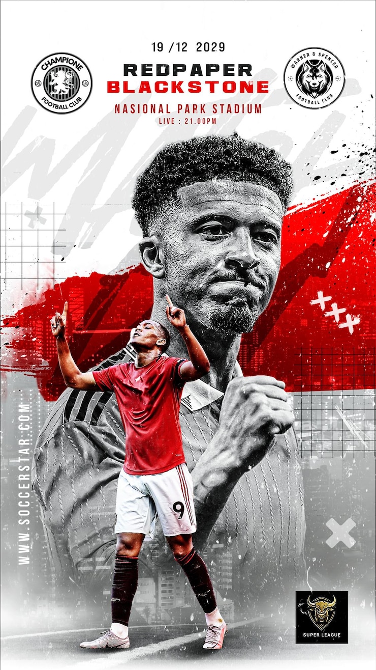 Soccer Sports Football Matchday Flyer and Social Media Post Banner Instagram Promotion Template