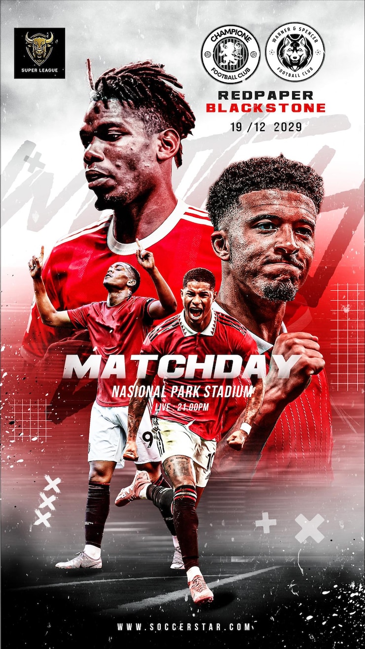 Soccer Sports Football Matchday Flyer and Social Media Post Banner Instagram Promotion Template