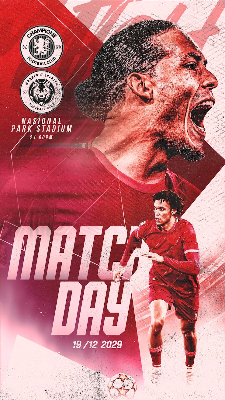 Soccer Sports Football Matchday Flyer and Social Media Post Banner Instagram Promotion Template