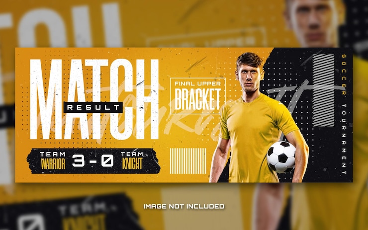 PSD soccer sports match day banner flyer for social media post