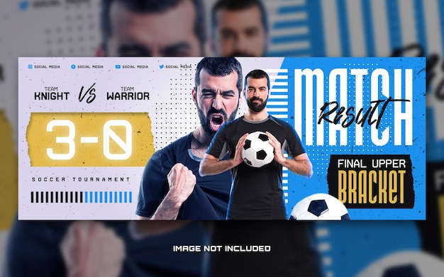 Soccer sports match day banner flyer for social media post