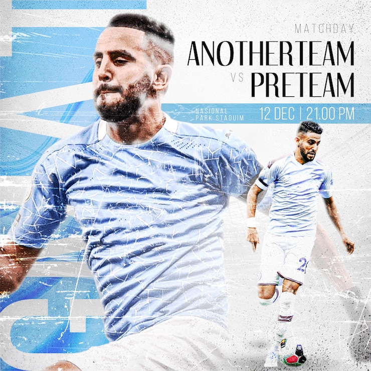 Soccer Sports Matchday Flyer amp Social Media Post Banner Instagram Promotion Template