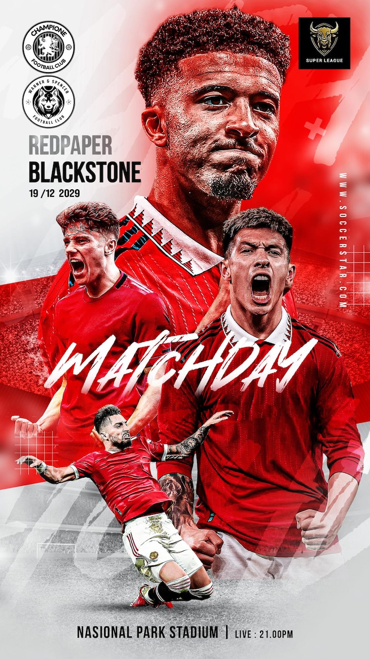 soccer sports matchday flyer and social media post banner instagram promotion templates