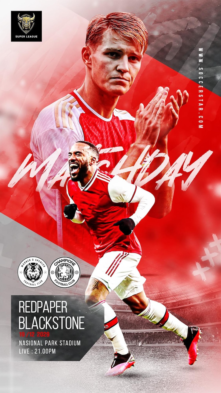 soccer sports matchday flyer and social media post banner instagram promotion templates