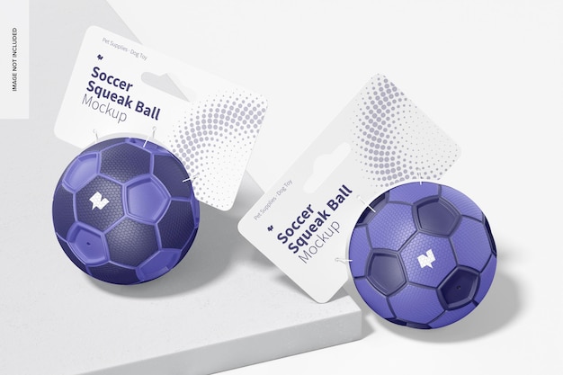 Soccer squeak balls mockup