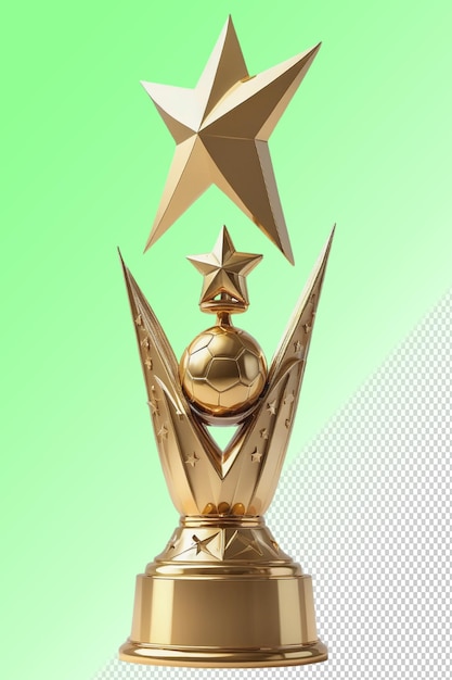 PSD a soccer trophy with a star on it