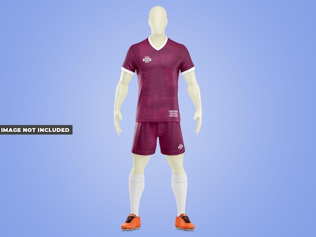 PSD vista frontale dell'uniforme di calcio