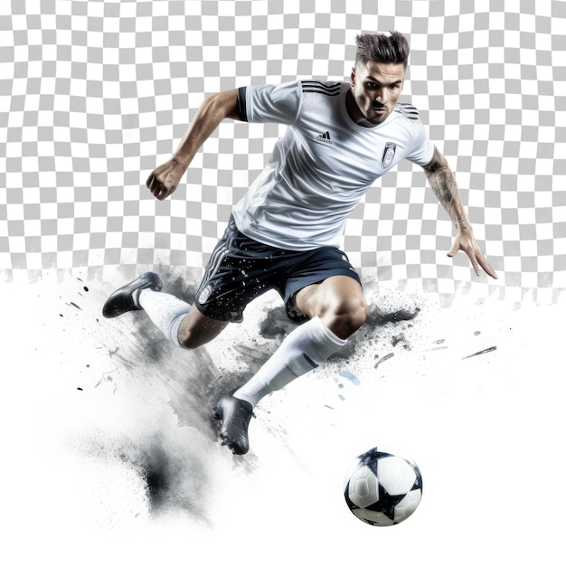 PSD soccerfootball player isolated on transparent
