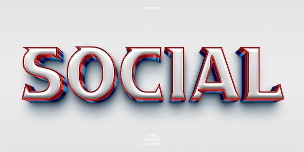 Social 3d editable text effect