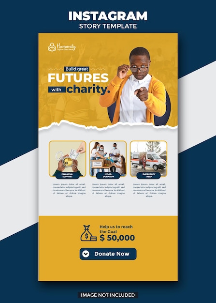 Social activity Charity fund  social media ad story post templates