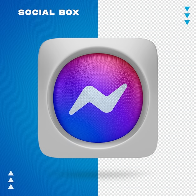 Social box in 3d-rendering geïsoleerd