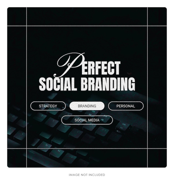 Social branding with black background social media post banner template