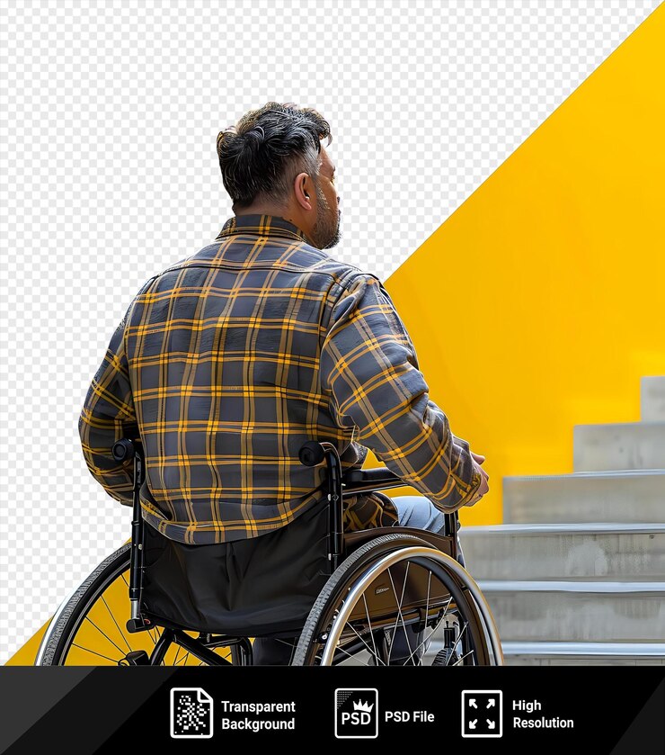 PSD social insecurity in a wheelchair png psd