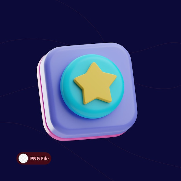 PSD social interaction object star 3d illustration